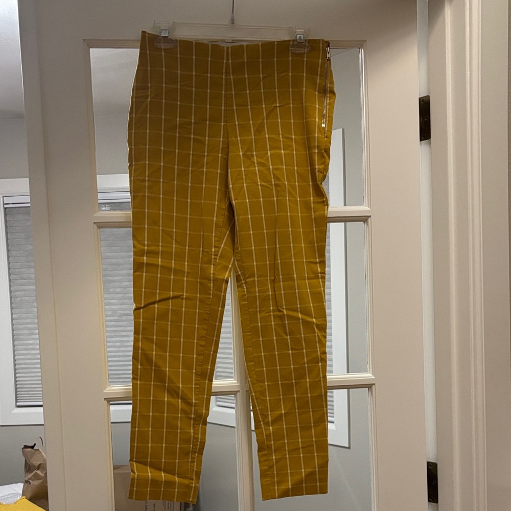 a new day women’s Mustard Checkered Chinos